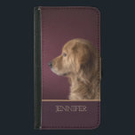 Golden Retriever Personalised Name | Dog Samsung Galaxy S5 Wallet Case<br><div class="desc">This design features a Golden Retriever dog with the option to personalise or delete the text name which is written in popular modern typography. 
#retriever #dog #personalised #tote #puppy #cute #gifts #fashion #Samsung</div>