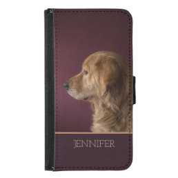 Golden Retriever Personalised Name | Dog Samsung Galaxy S5 Wallet Case