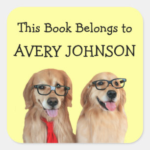 Golden Retriever Personalized Bookplate
