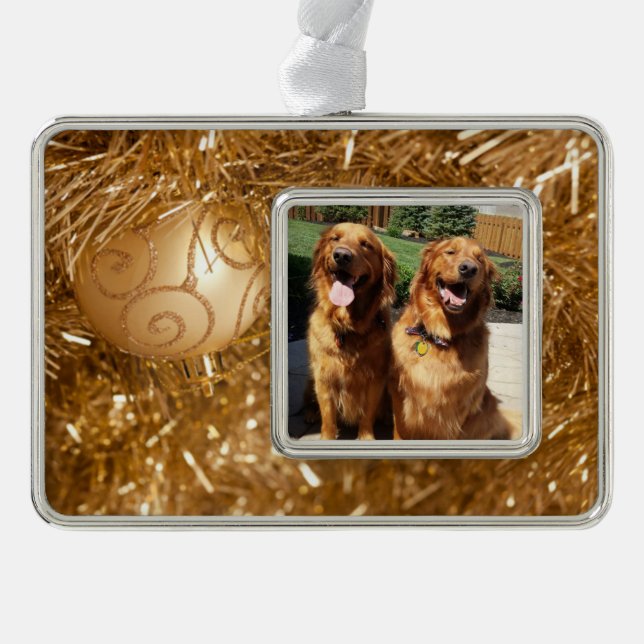 Golden Retriever Personalized Christmas Ornament (Front)