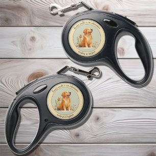 Golden Retriever Personalized Dog Custom Message Retractable Pet Leash