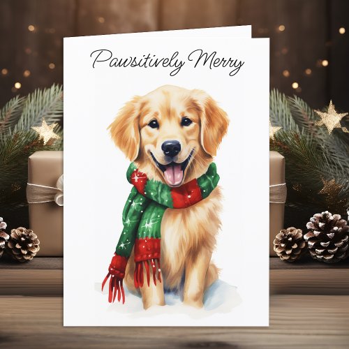 Golden Retriever Personalized Dog Lover Christmas  Holiday Card
