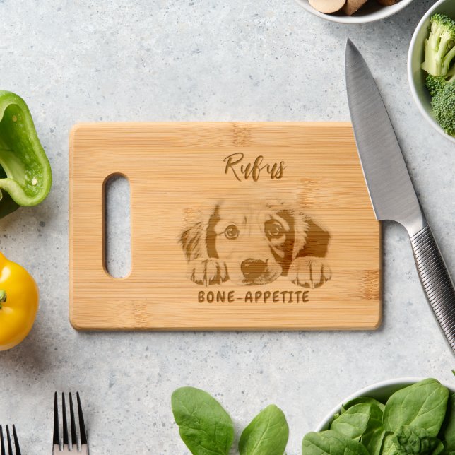 Golden Retriever Personalized Dogs Name Engraved Cutting Board (Kitchen Counter)