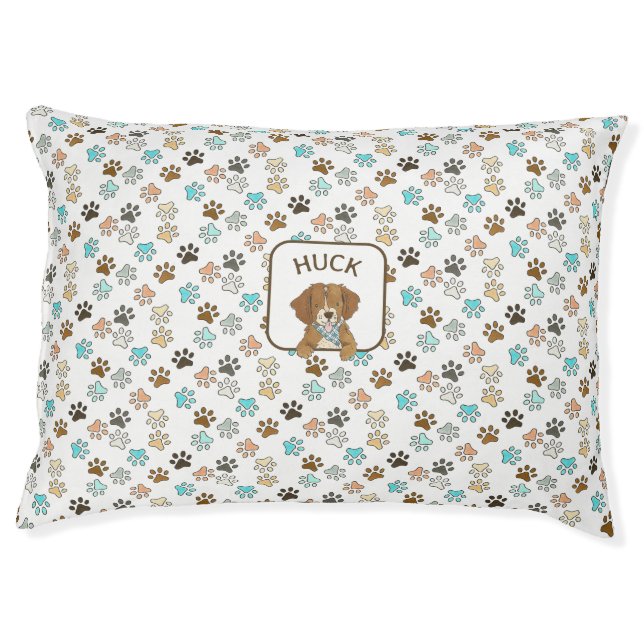 Golden Retriever Personalized Illustrated Dog  Pet Bed (Front)