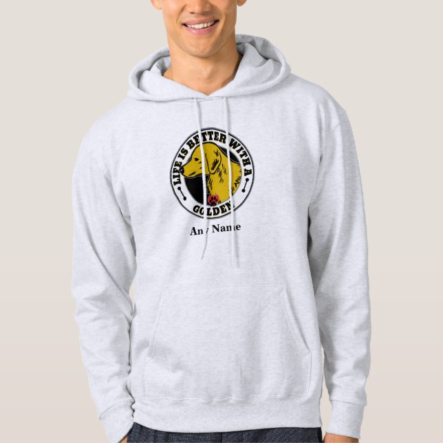 Golden Retriever Personalized Life Is Better Hoodie (Front)