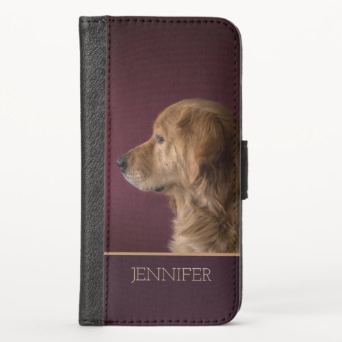 Golden Retriever Personalized Name  Dog iPhone X Wallet Case