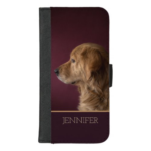 Golden Retriever Personalized Name  Dog iPhone 87 Plus Wallet Case