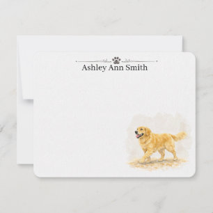 Golden Retriever Personalized Note Card Stationery