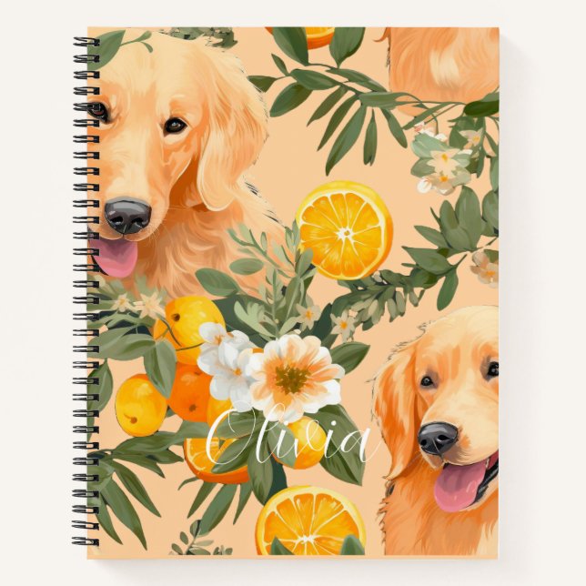  Golden Retriever Personalized Puppy Dog  Notebook (Front)