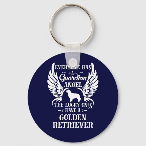 Golden Retriever pet dog guardian angel Keychain