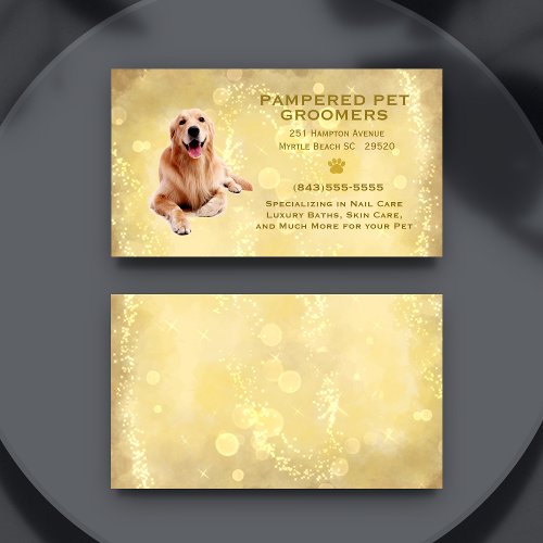 Golden Retriever Pet Groomer Spa  Business Card