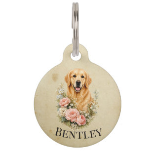 Golden Retriever Pet ID Tag