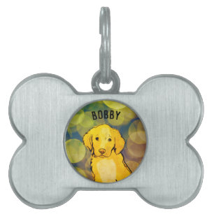 Golden retriever pet ID tag