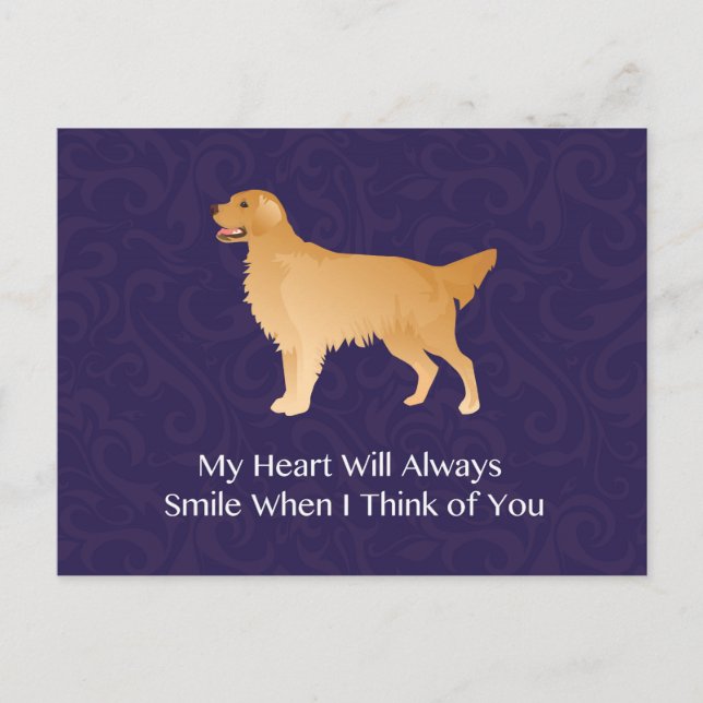 Golden Retriever - Pet Memorial- Thinking of You Postcard (Front)