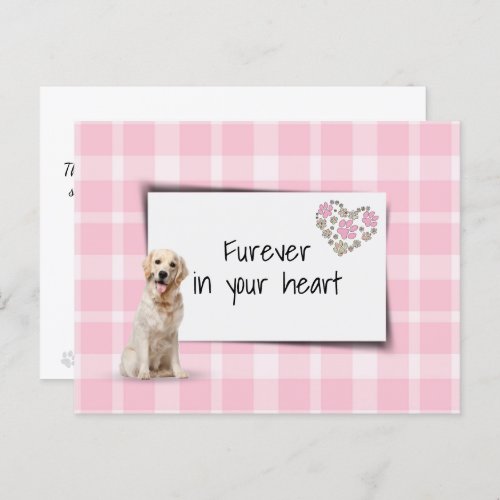 Golden Retriever Pet Sympathy Loss Postcard