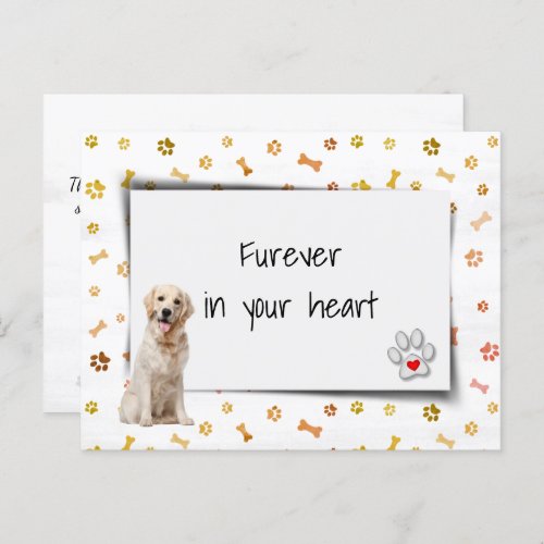 Golden Retriever Pet Sympathy Loss Postcard