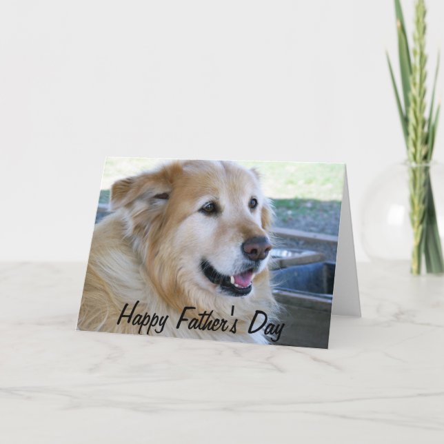 Golden Retriever Photo Happy Father's Day Card (Front)