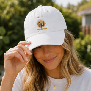 Golden Retriever Photo Life Is Golden Hat