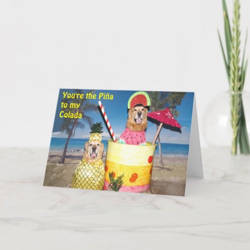 Golden Retriever Pia Colada Friendship Card