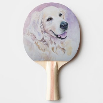 Golden Retriever Ping-pong Paddle by watercoloring at Zazzle