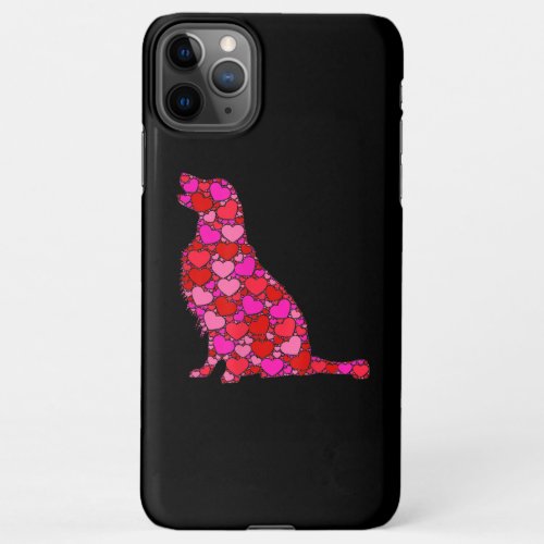 Golden Retriever Pink Red Heart Dog Lover Gifts iPhone 11Pro Max Case