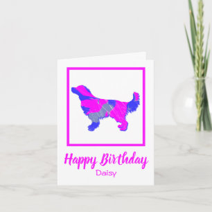 Golden Retriever Pink Silhouette Dog Funny Card