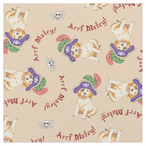 Golden Retriever Pirate Fabric