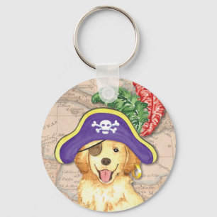 Golden Retriever Pirate Keychain