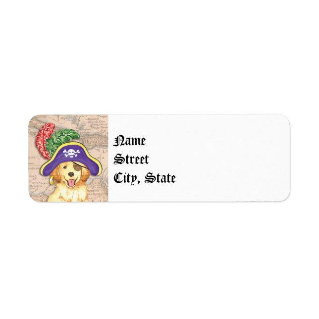 Golden Retriever Pirate Label (Front)