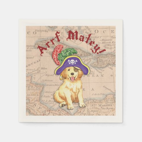 Golden Retriever Pirate Napkins