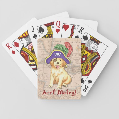 Golden Retriever Pirate Poker Cards