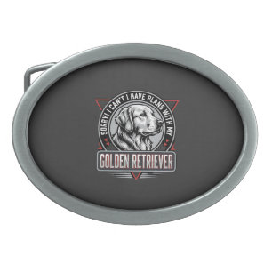 Golden Retriever Plans Dog Badge Design Belt Buckle