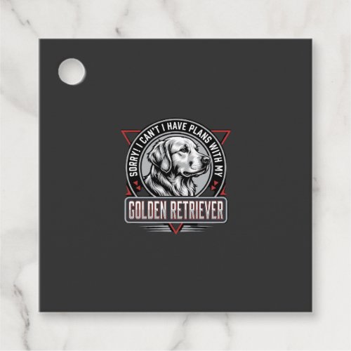 Golden Retriever Plans Dog Badge Design Favor Tags