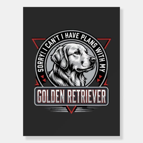 Golden Retriever Plans Dog Badge Design Foam Board