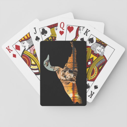 Golden Retriever Playing Cards Flying Mallard Poker Cards