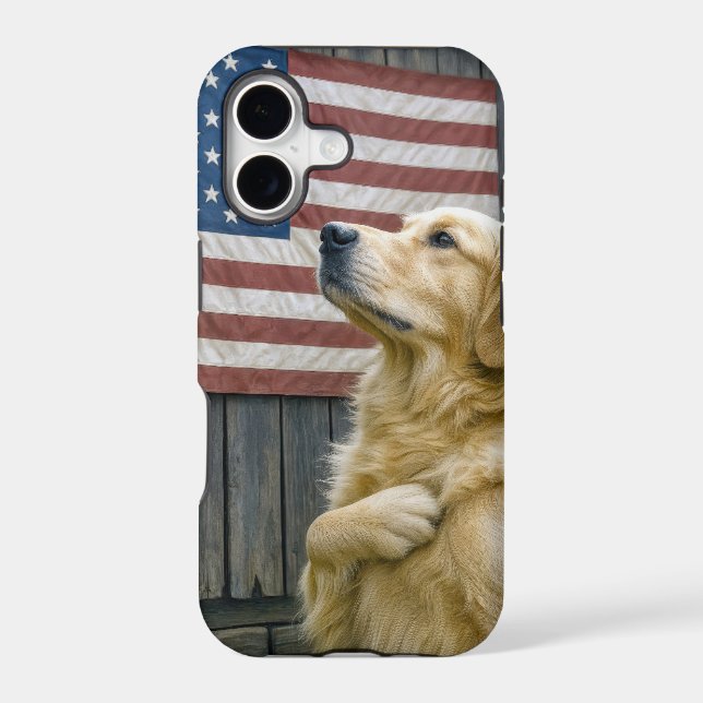 Golden Retriever Pledge of Allegiance Case-Mate iPhone Case (Back)