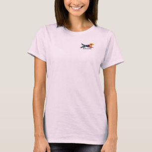 Golden retriever poligonal en amarillo y azul T-Shirt