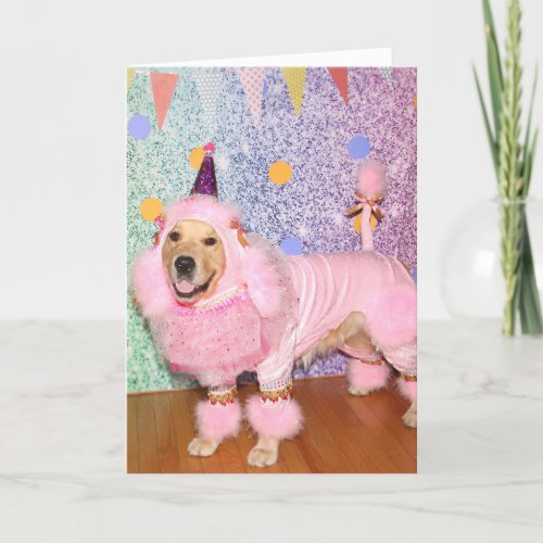 Golden Retriever Poodles  Oodles of Fun Birthday Card