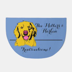 Happy Golden Retriever Beach Welcome Mat by Revolve Store