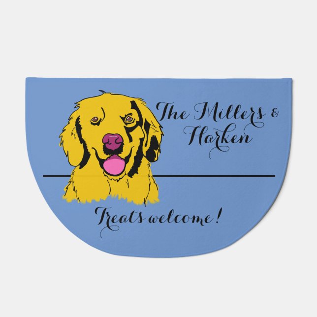 Golden Retriever Pop Art Doormat (Front)