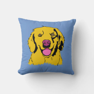 Golden Retriever Pop Art Throw Pillow