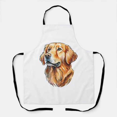 Golden Retriever Portrait Classic T_Shirt Apron