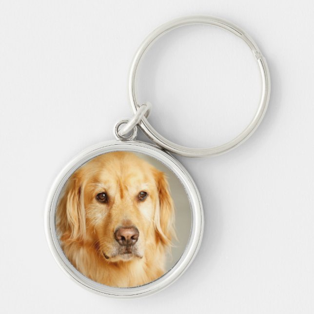 Golden Retriever Portrait Keychain (Front)