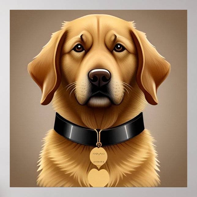 Golden Retriever Portrait  Poster (Front)