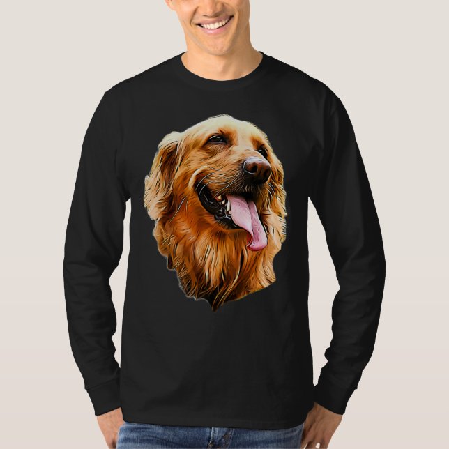 Golden Retriever Portrait T-Shirt (Front)