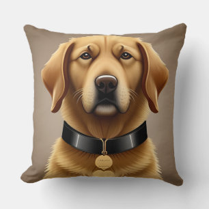 Golden Retriever Portrait Throw Pillow