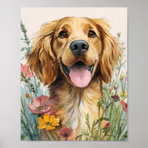 Golden Retriever Poster - Cute Golden Retriever Wa
