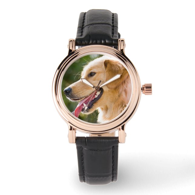 Golden Retriever Profile With Tongue Out Watch (Front)