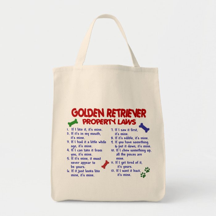 Golden Retriever Property Laws 2 Canvas Bags