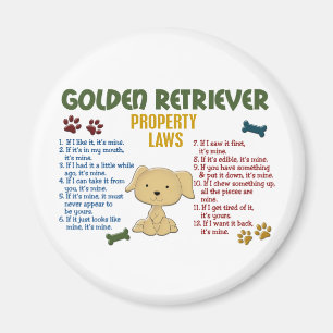 Golden Retriever Property Laws 4 Magnet